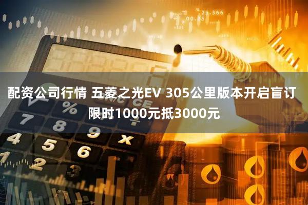 配资公司行情 五菱之光EV 305公里版本开启盲订 限时1000元抵3000元